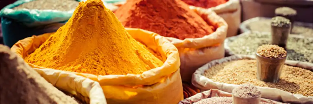 Turmeric powder in a market